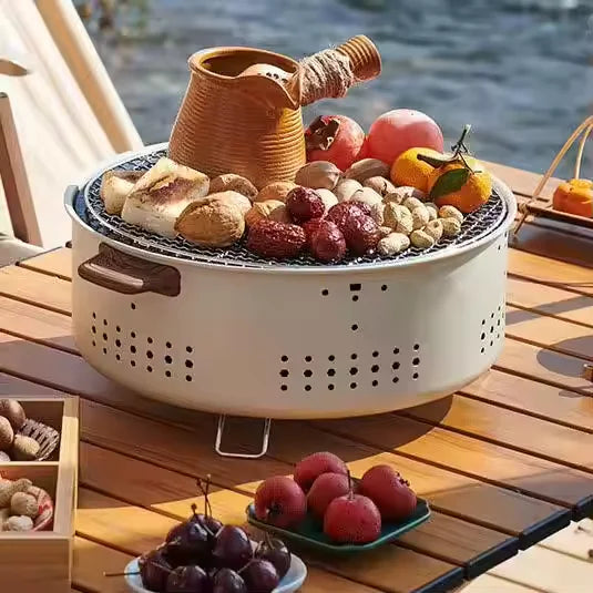 شواية الفحم المستديرة المحمولة