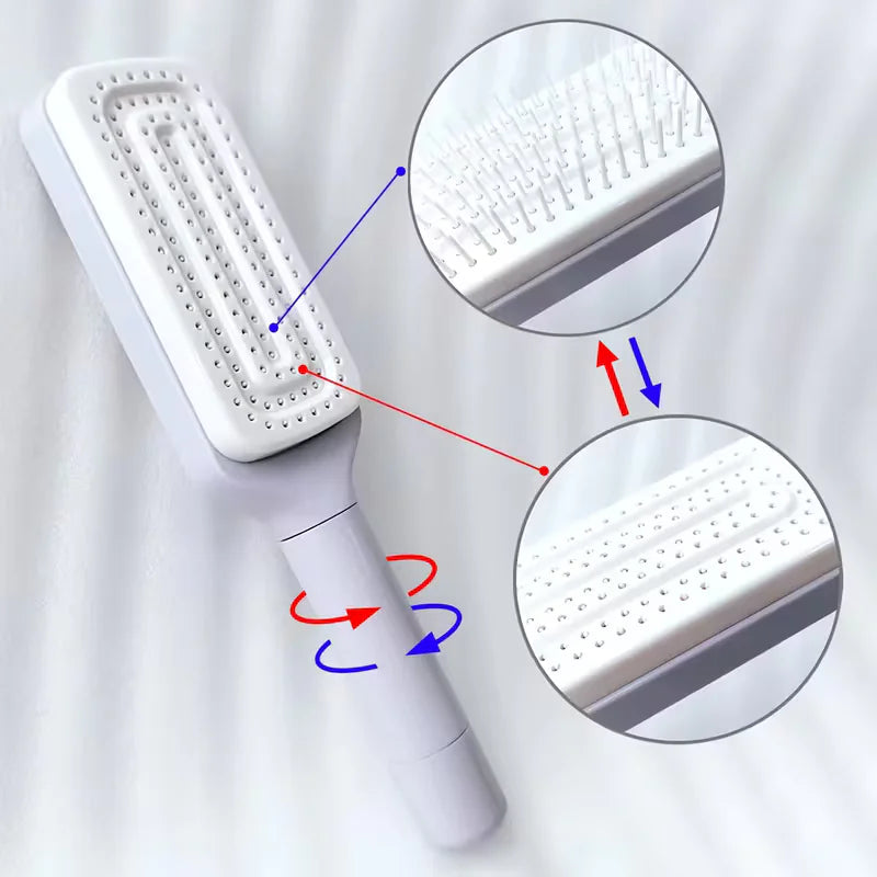 Self-cleaning hairbrush
