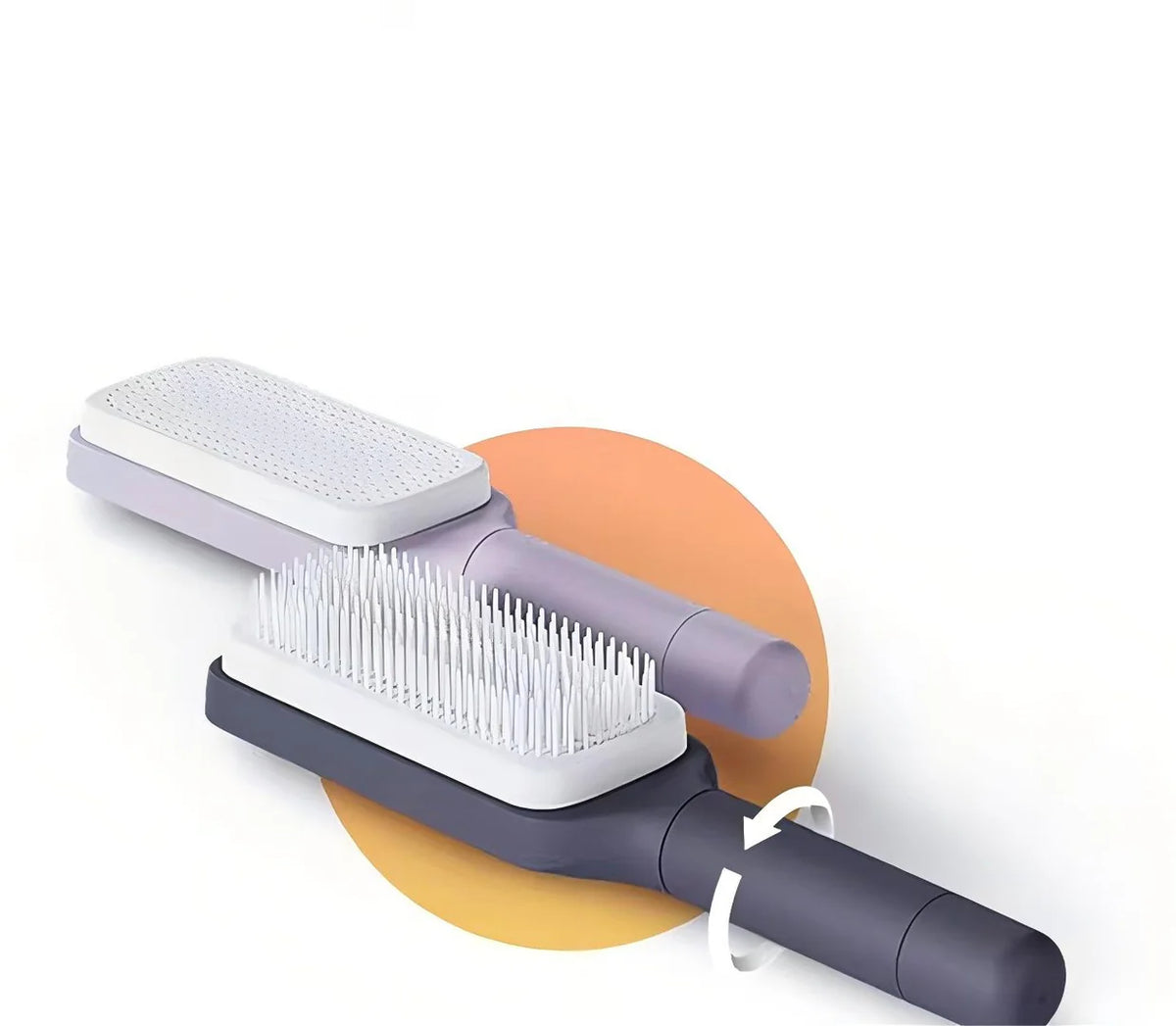 Self-cleaning hairbrush