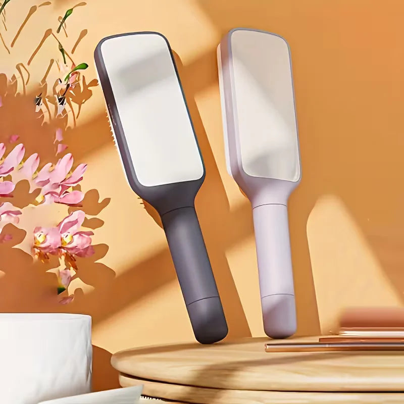 Self-cleaning hairbrush