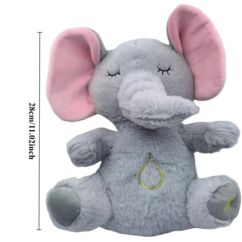 Illuminated elephant breathing and dreaming